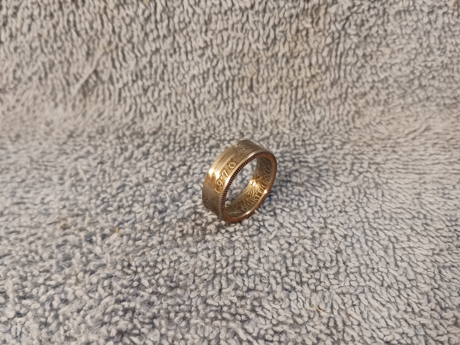 1970 Washington Quarters, Handmade Coin Ring, Size 6 1/2