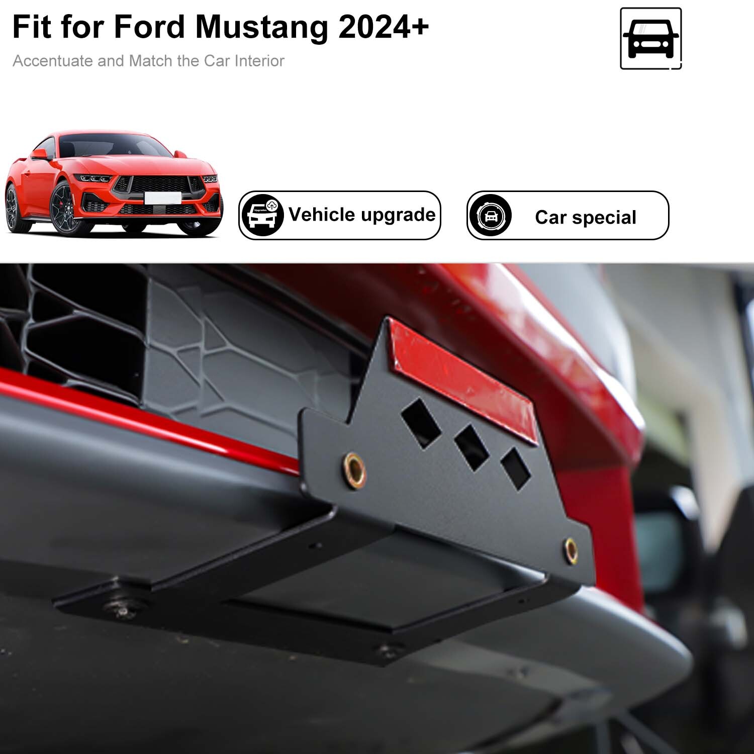 Front License Plate Frame Holde License Mount Bracket For Ford Mustang 2024-2025