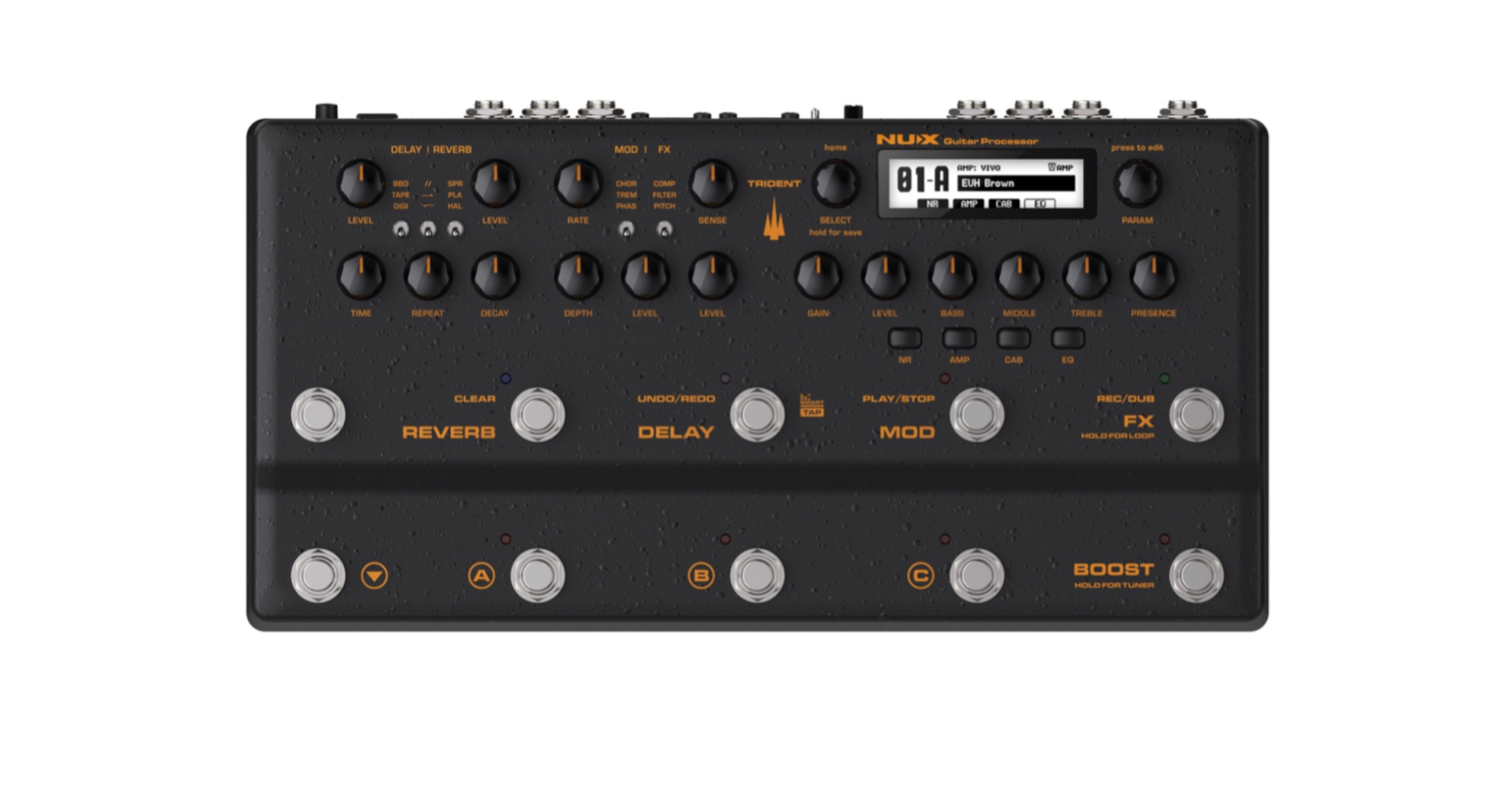 NuX Trident NME-5 Guitar Amp Modeler + Effects Processor Pedal. New!