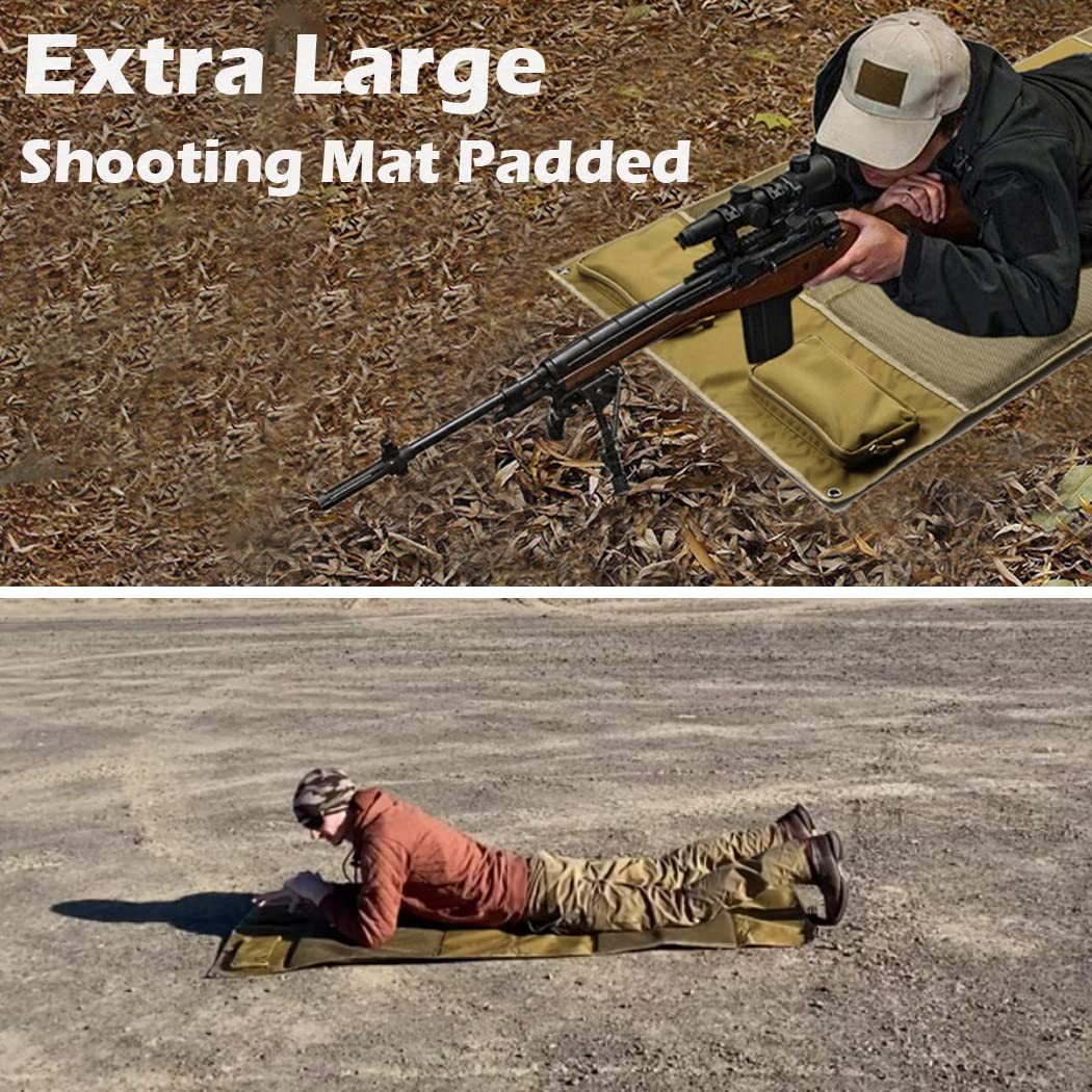 MOZETO Large Foldable Padded Shooting Mat - Hunting Range Accessories