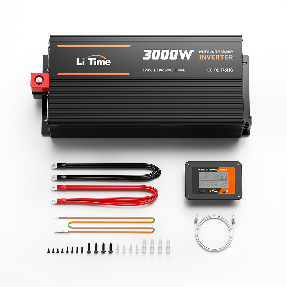 Refurbished LiTime 3KW Pure Sine Wave Inverter 12V DC to 120V AC For RV Marine