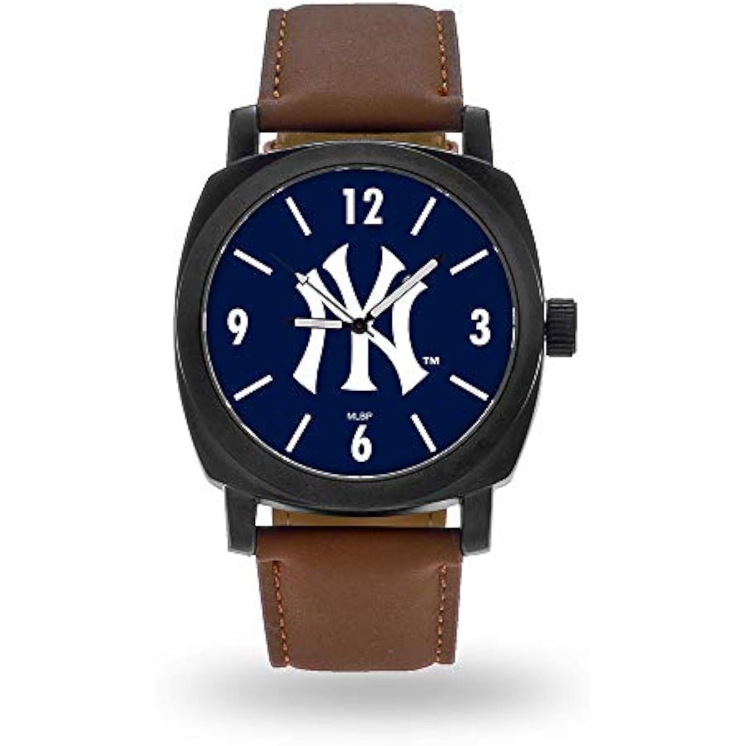 New York Yankees "Knight" Watch, brown band navy face (NEW, may need battery)