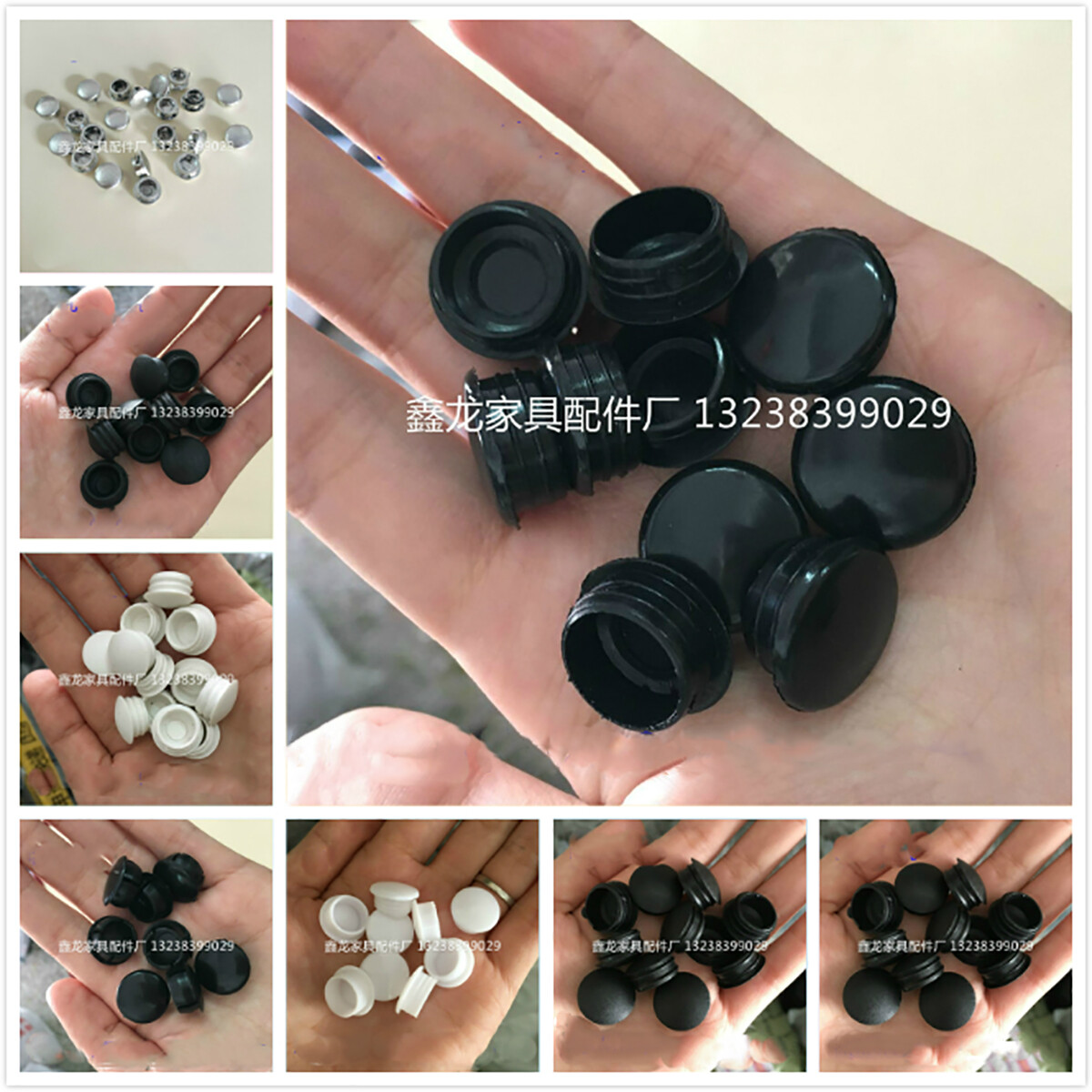 Round Plastic Blanking End Caps Tube Pipe Inserts Plug Bung Stopper Black/White