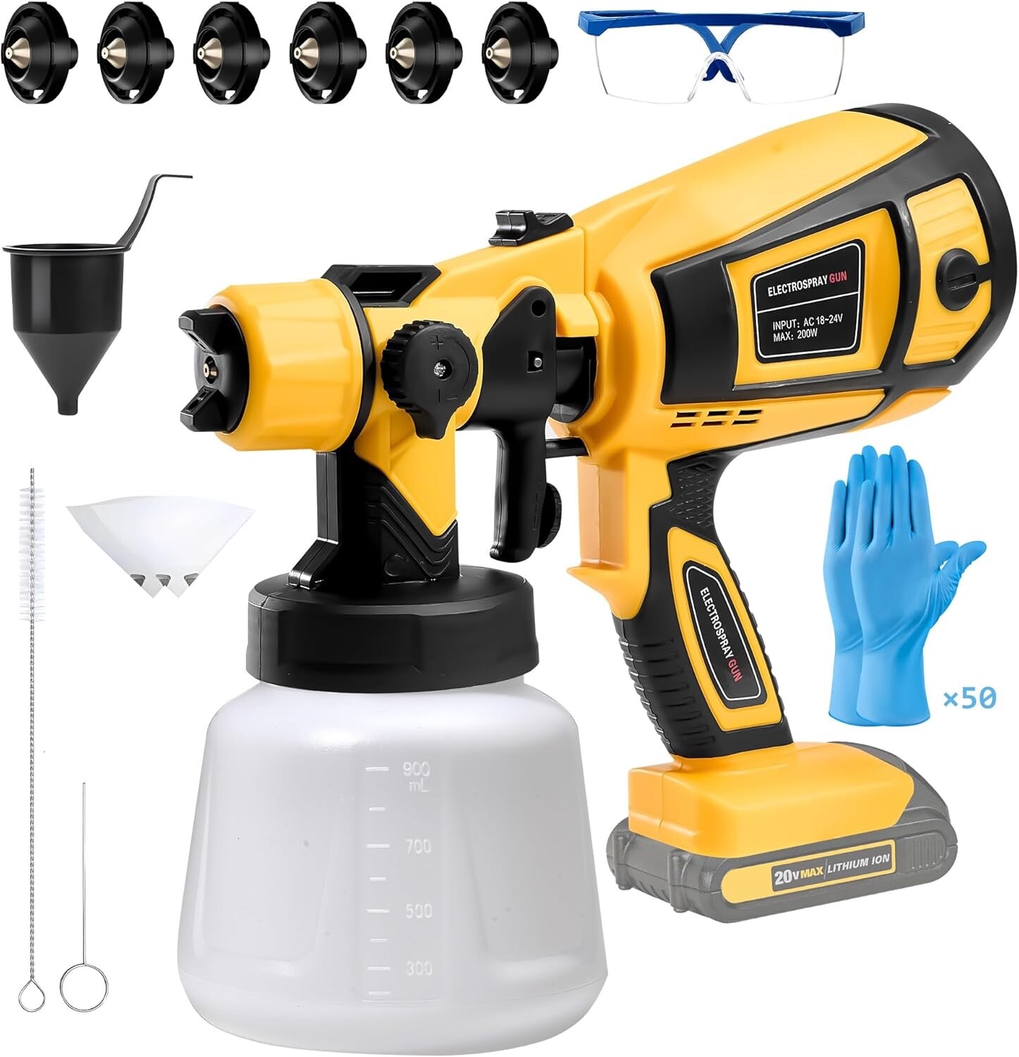Cordless Paint Sprayer for DEWALT 20V Battery, Wireless HVLP Paint Sprayers Gun