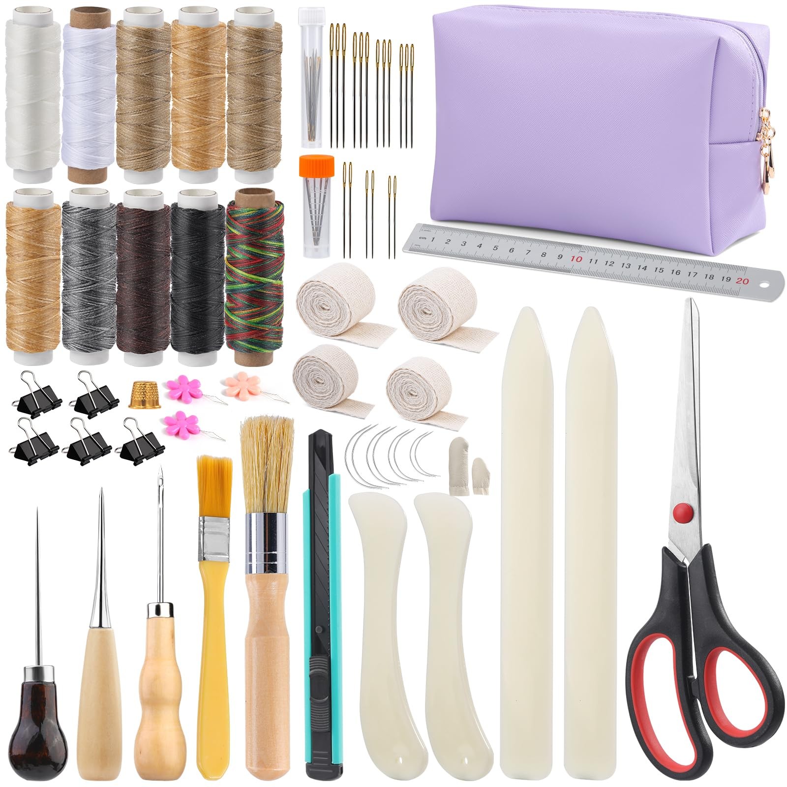 65 Pcs Book Binding Kits Book Binding Materials Bone Folder Tool Bookbinding Sup