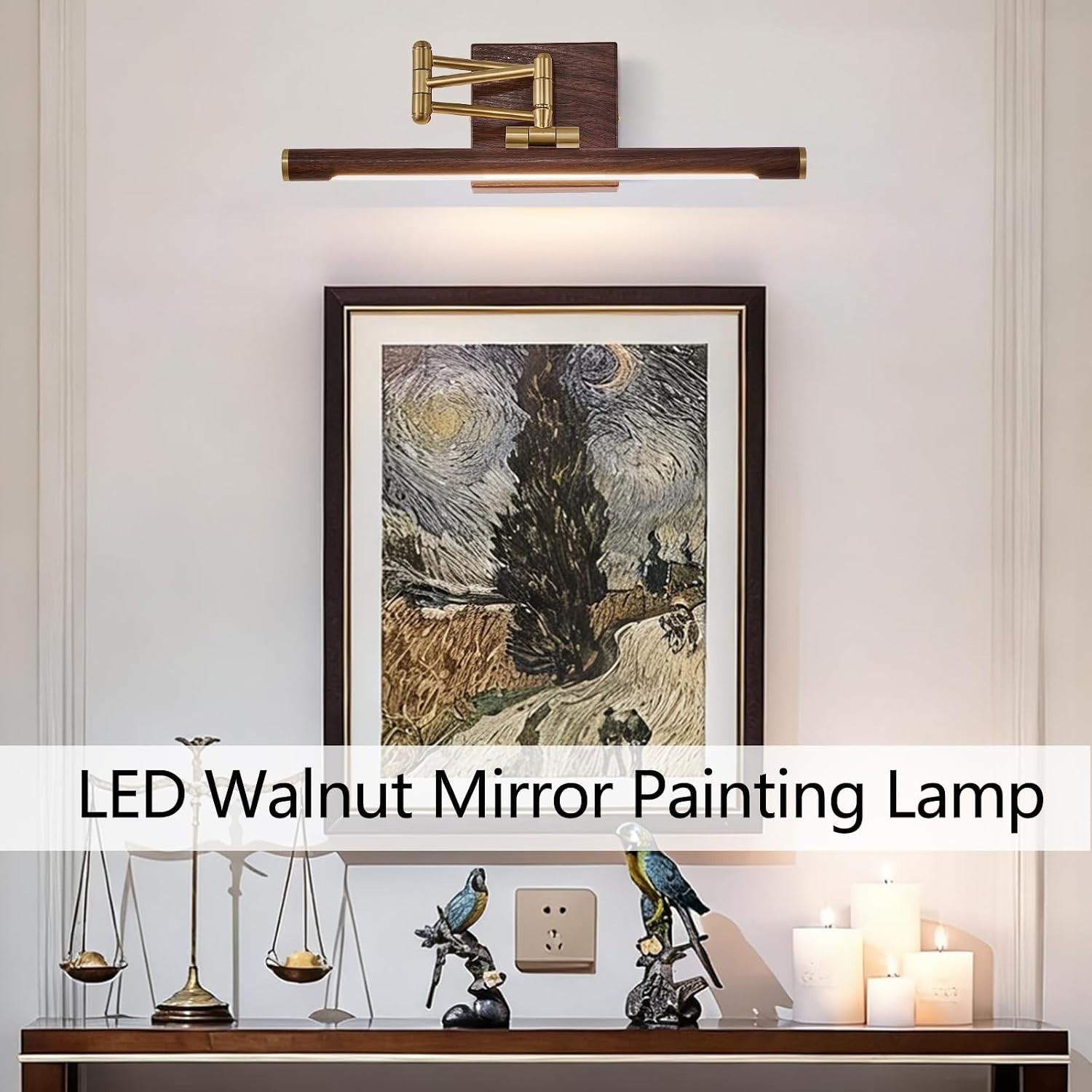 LED Picture Light, Hard-Wired Connection Dimmable Adjustable Artwork Light, 1...