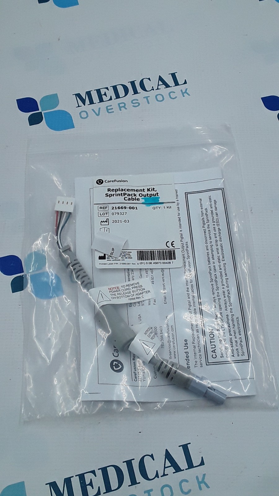 CareFusion Replacement Kit SprintPack Output Cable REF 21669-001