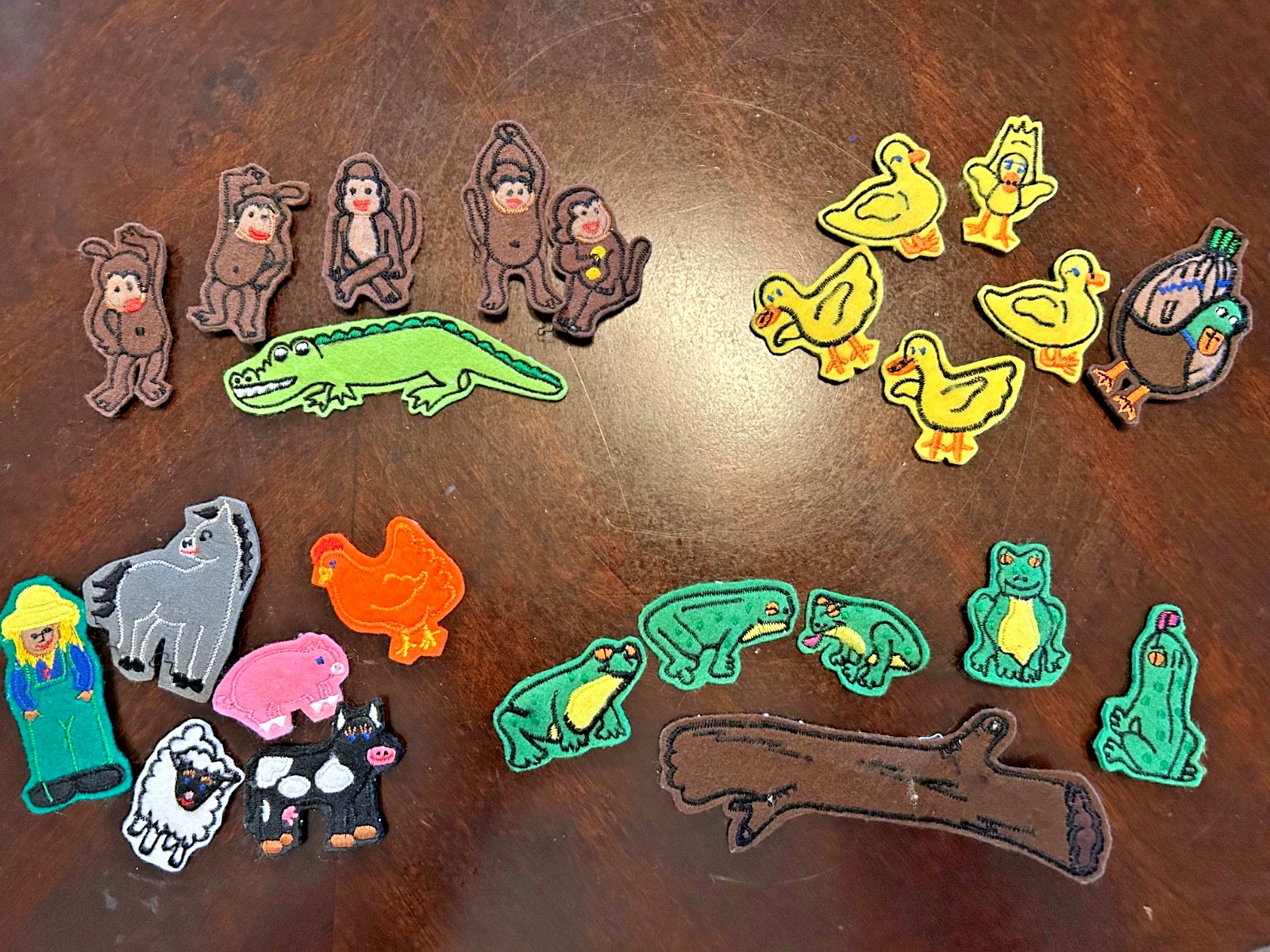 2-3in. Felt Fingerplays 5 lil ducks, 5 lil monkeys, 5 speckled frogs, & Old McD
