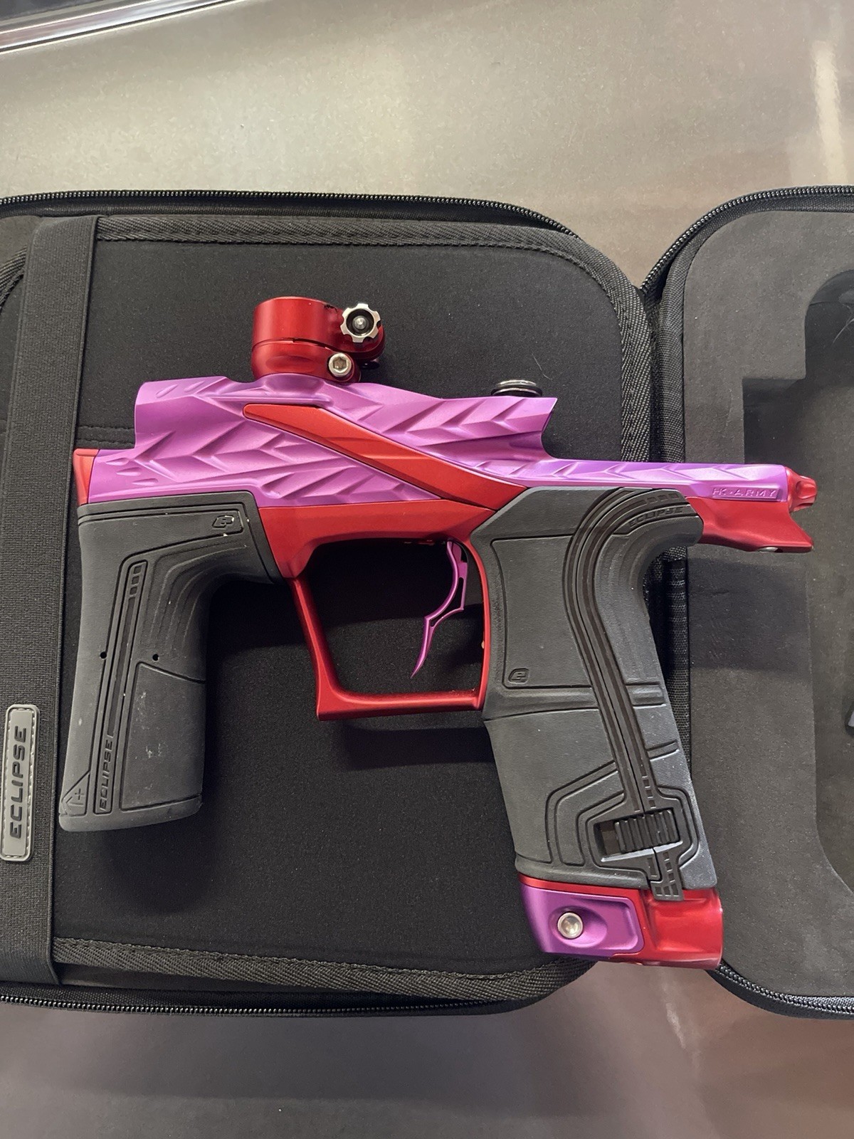 Planet Eclipse Fossil LV2 Paintball Marker Gun - Purple Red Colorway