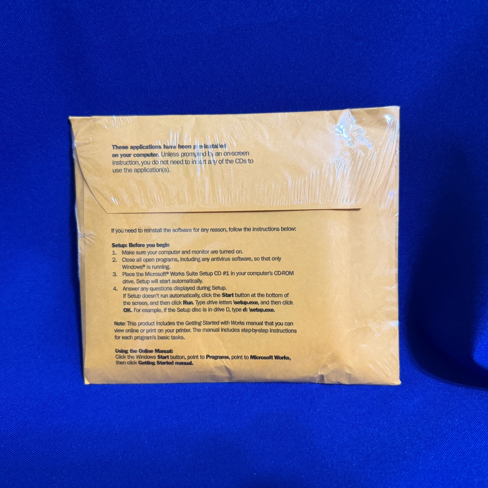Microsoft Works Suite 2001 PC Complete 6 CD Set Discs Sealed Never Opened