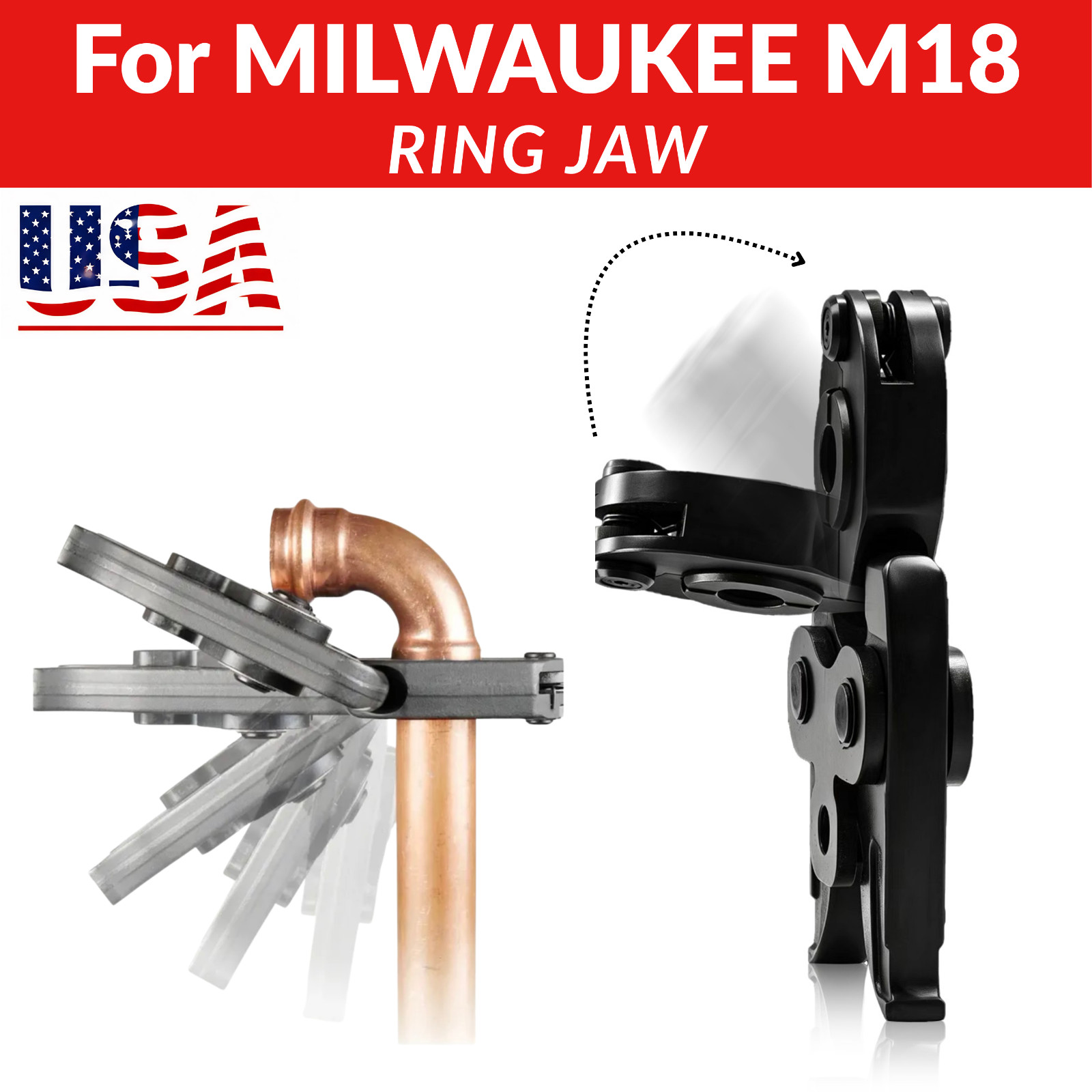 Universal Crimping jaw compatible with Milwaukee M18, For U.S.A