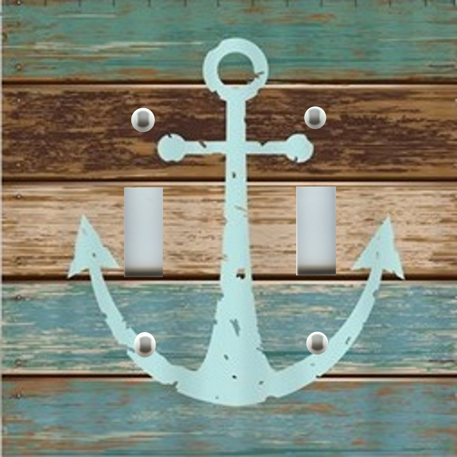 Light Switch Plate Cover RUSTIC HOME DECOR DISTRESSED ANCHOR WEATHERED WOOD 2