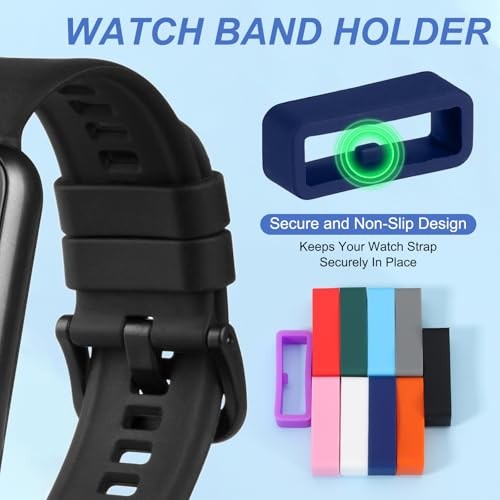 Watch Band Holder Loop, Universal Silicone Watch Replacement 18mm Deep Blue