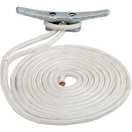 Sea-Dog Double Braided Nylon Dock Line - 1/2" x 15' - White (302112015WH-1)