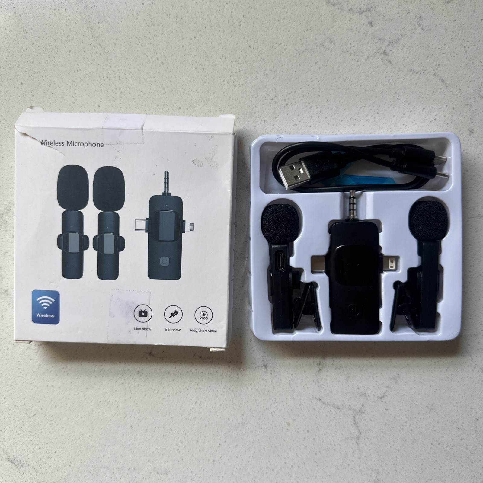 PQRQP 3 in 1 Professional Wireless Lavalier Microphone In Box Manual