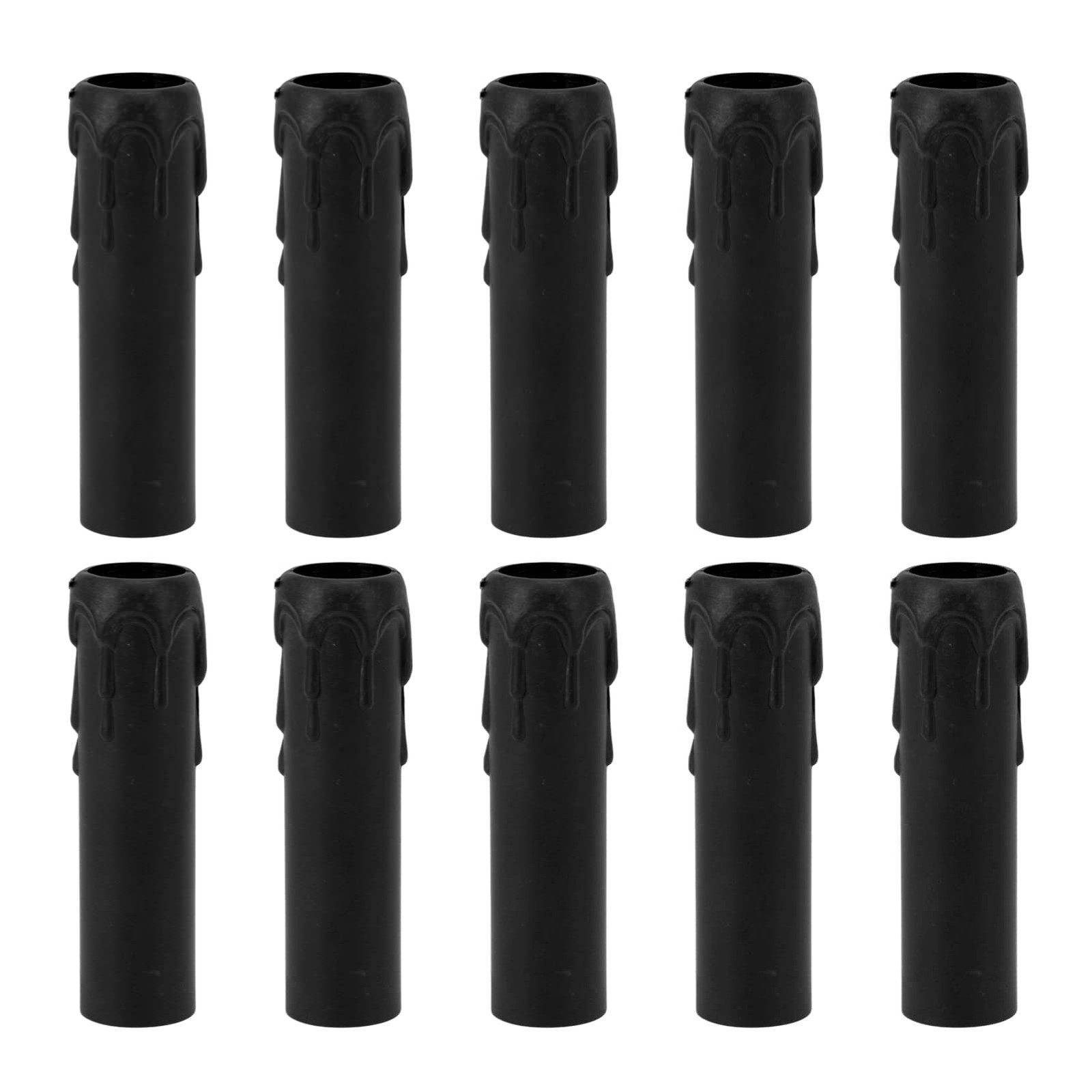 Candle Socket Covers, Black 10pcs 4 Inch Chandeliers Simulation Vintage Wax D...