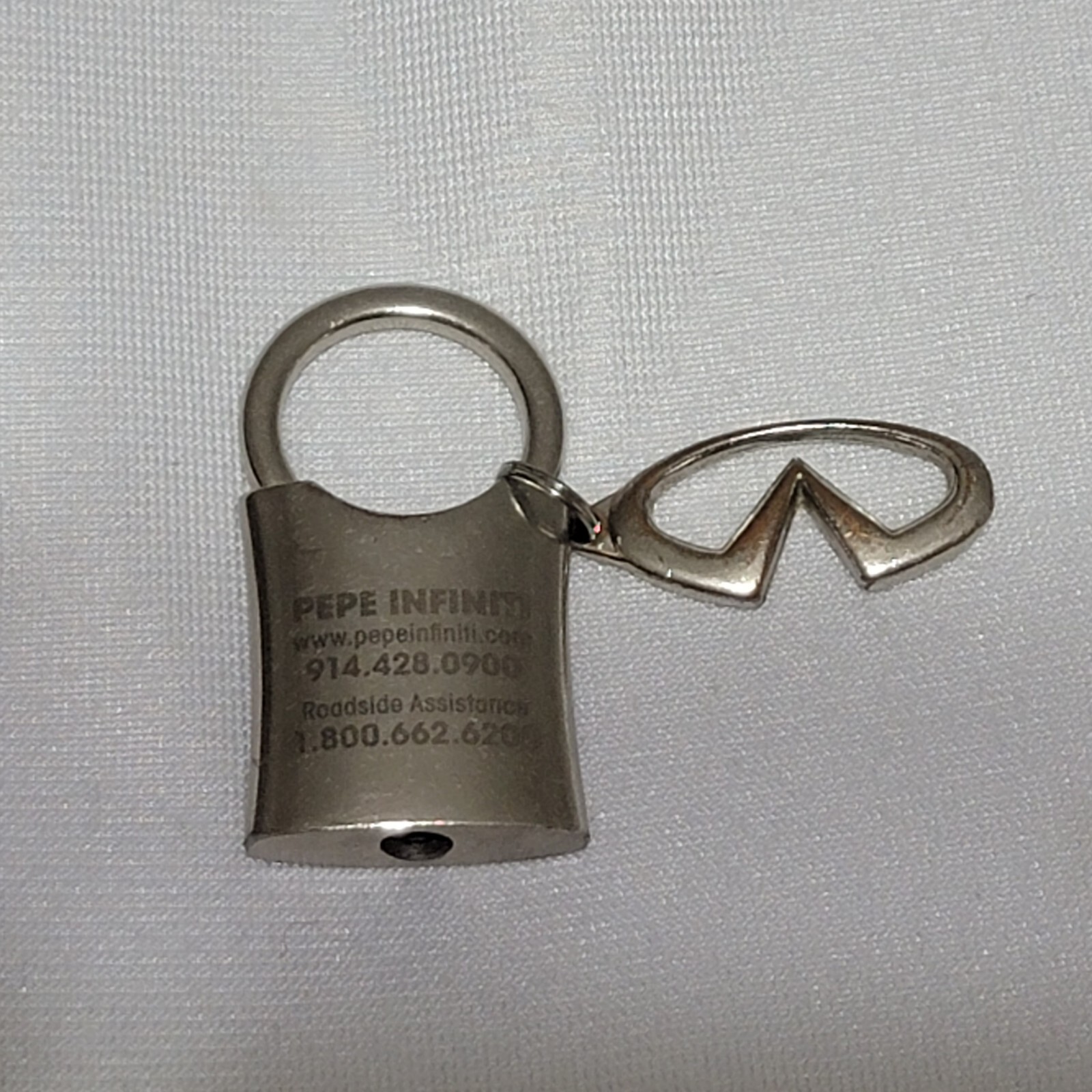 Two INFINITI  Logo And Lock Keychain, Silver