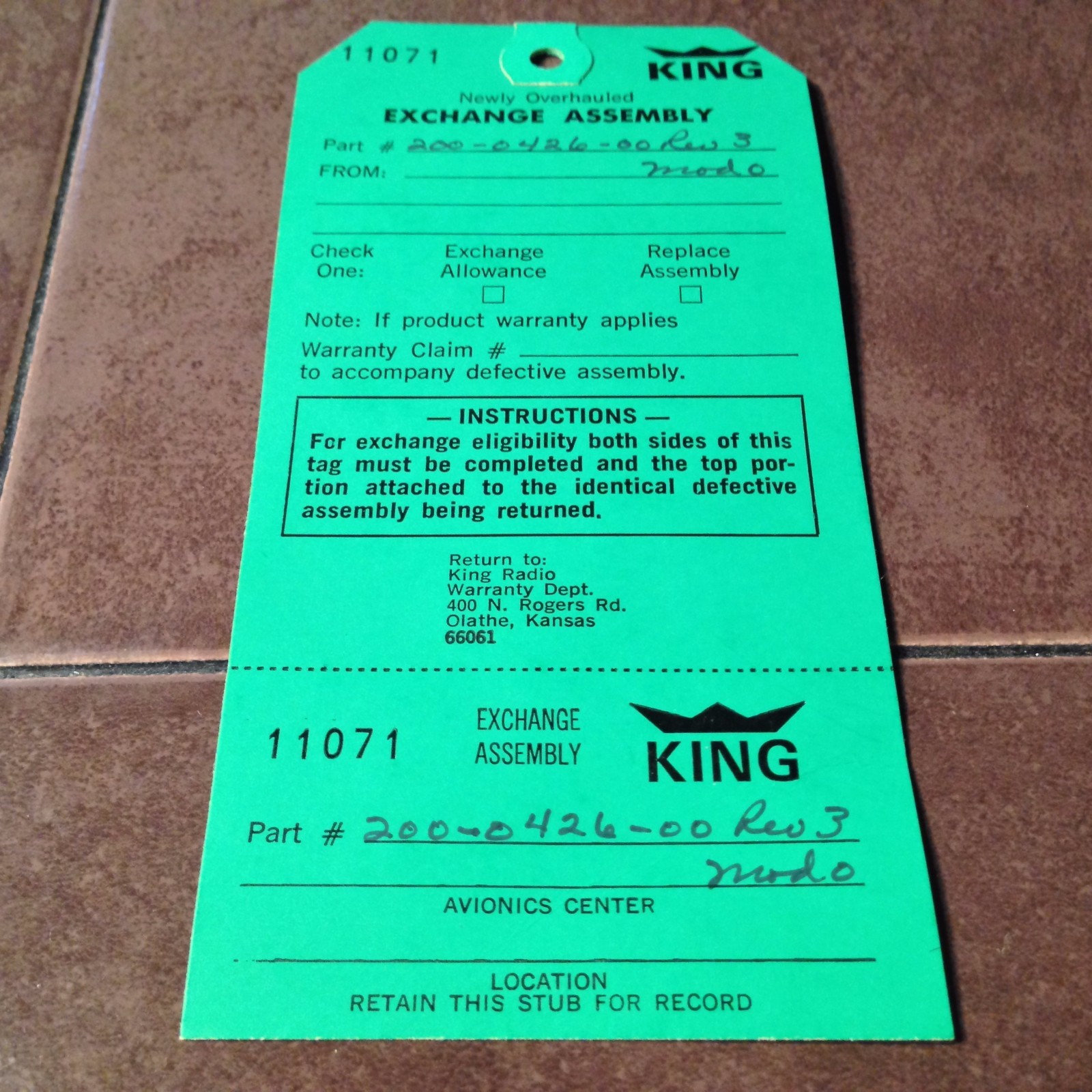 King KDM-705A Decoder Board 200-0426-00, NOS