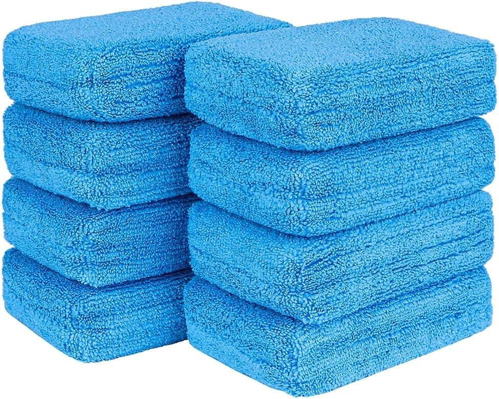8 Pack Microfiber Applicator Pads Scratch-Free Car Wash Sponge for Cleaning Wax