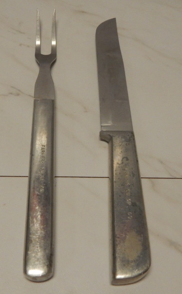 VTG Advertising Farmers Co-Op Carving Set Stainless Steel 10.5"