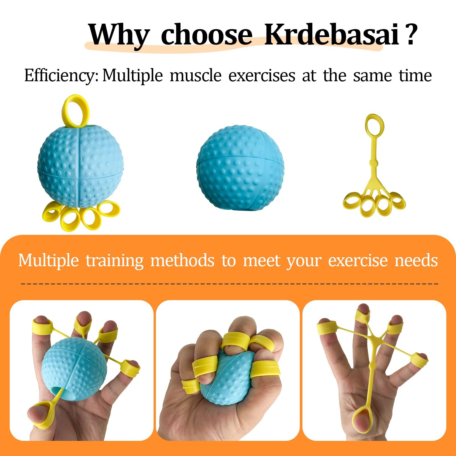 Hand Exercise Ball Squeeze Balls for Hand Therapy Finger Extension Exerciser ...