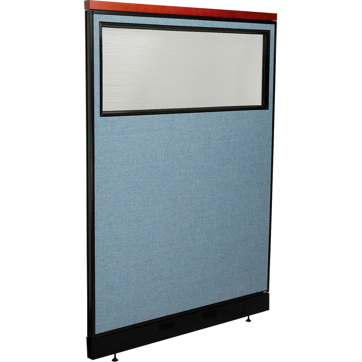 48-1/4"W x 65-1/2"H Deluxe Office Partition Panel with Partial Window  Raceway