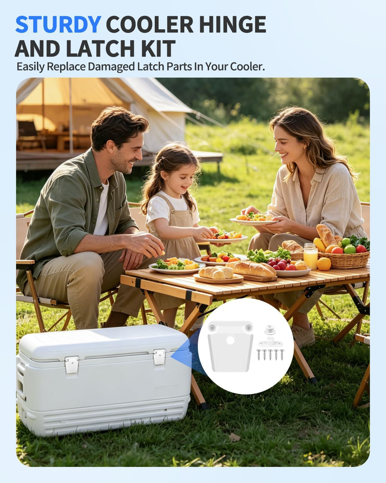 Cooler Latch Replacement Kit for Igloo 50-165 Qt Coolers Includes Posts and