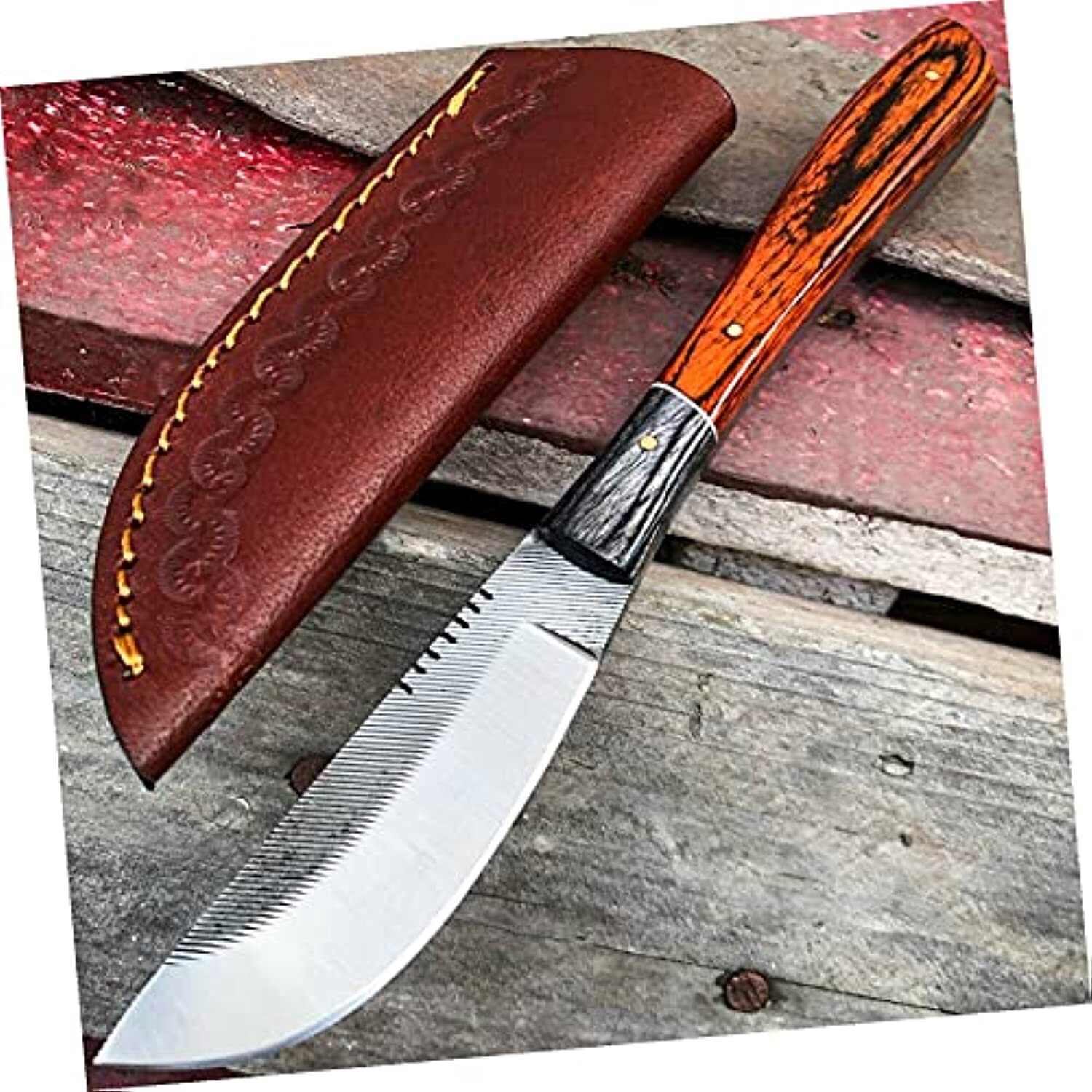8.5" Survival Full Tang Sawmill File Fixed Blade Hunting Skinner Knife by