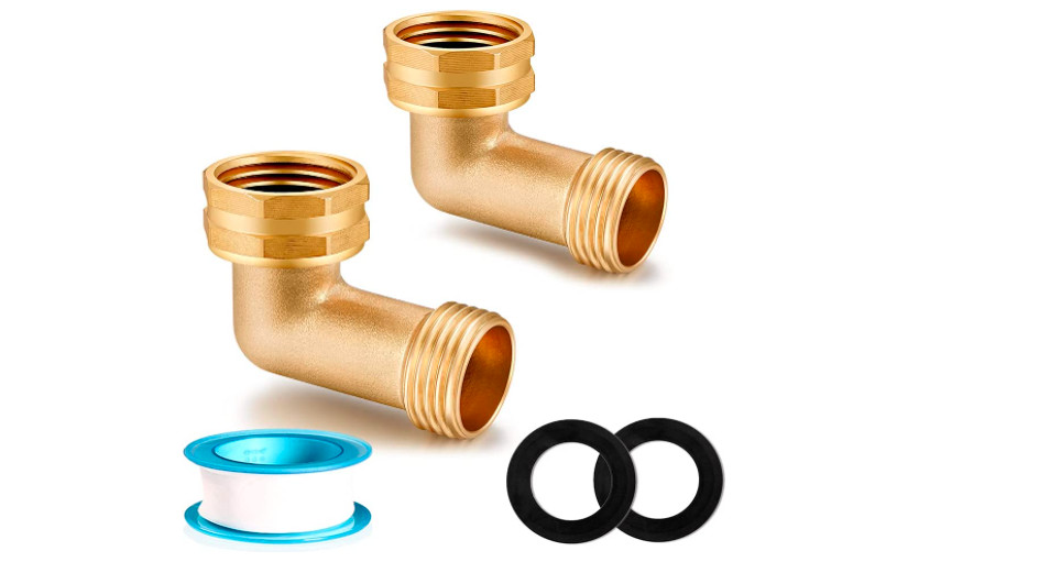 Elbow Connector Garden Hose Pressure Washers Brass RV Water Intake Adapter 2 Pcs
