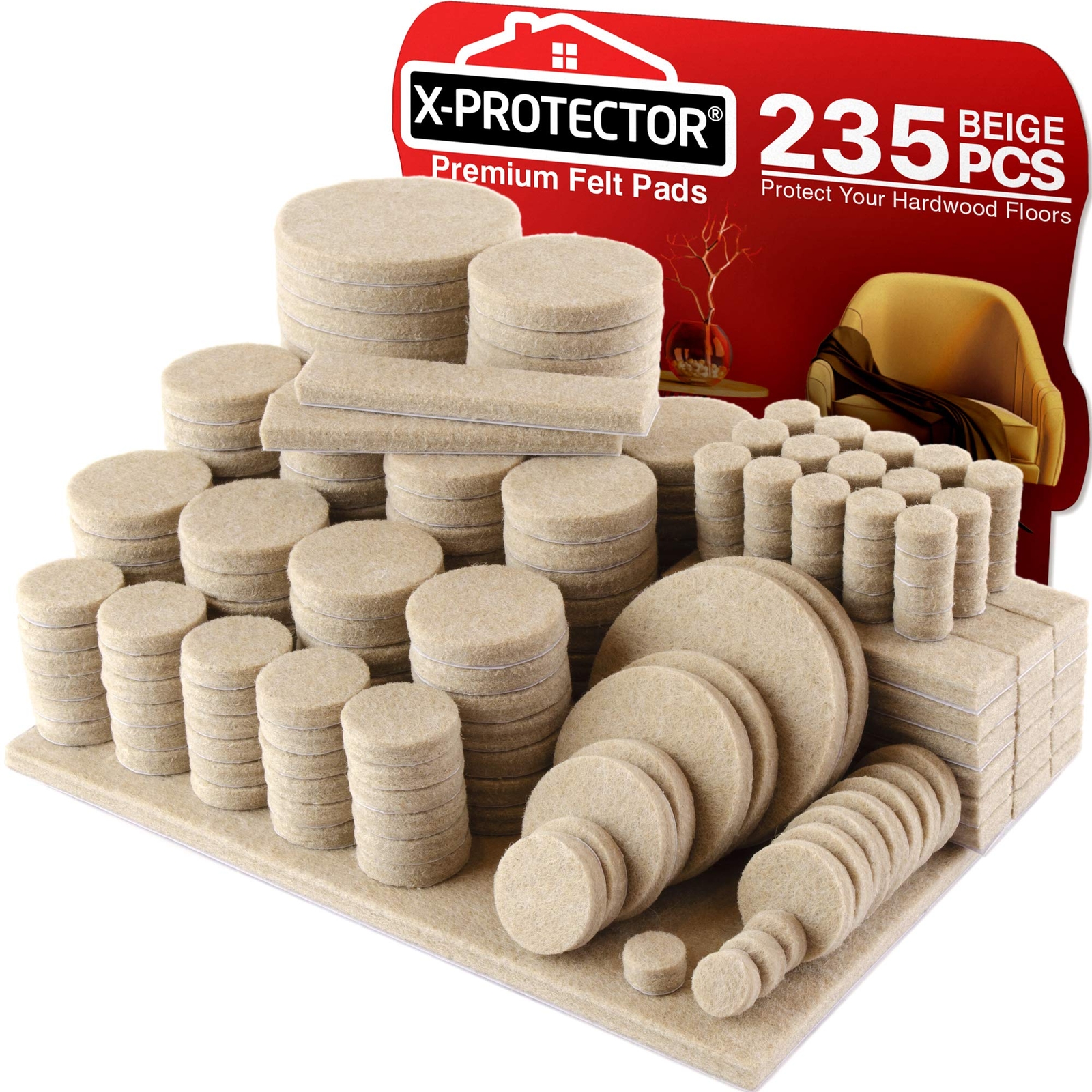 Felt Furniture Pads 235 PCS Premium Furniture Pads - Felt Pads Furniture Feet Be