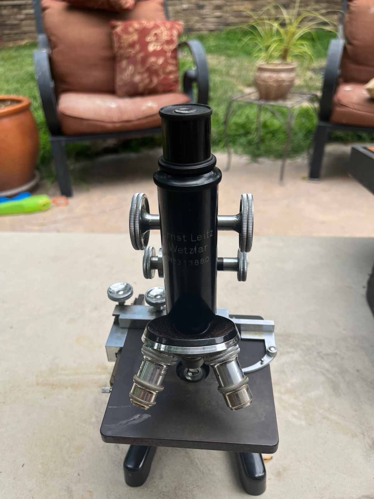 Vintage Ernst Leitz Wetzlar Microscope With Case, Lenses