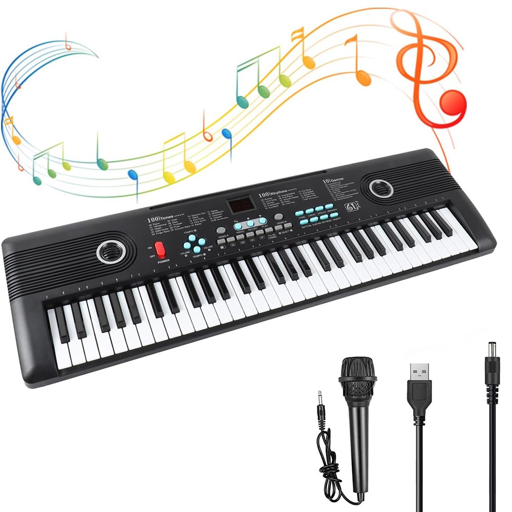 61 Key Electric Digital Piano Kids Beginner Player + Mic Portable Music Keyboard