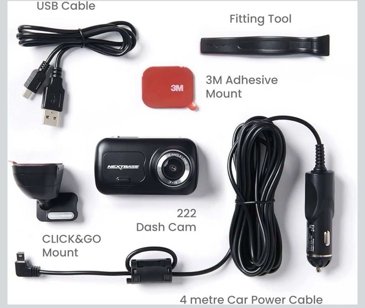 Nextbase 222 Dash Cam 2.5" HD 1080p Wireless Car BRAND NEW FACTORY SEALED