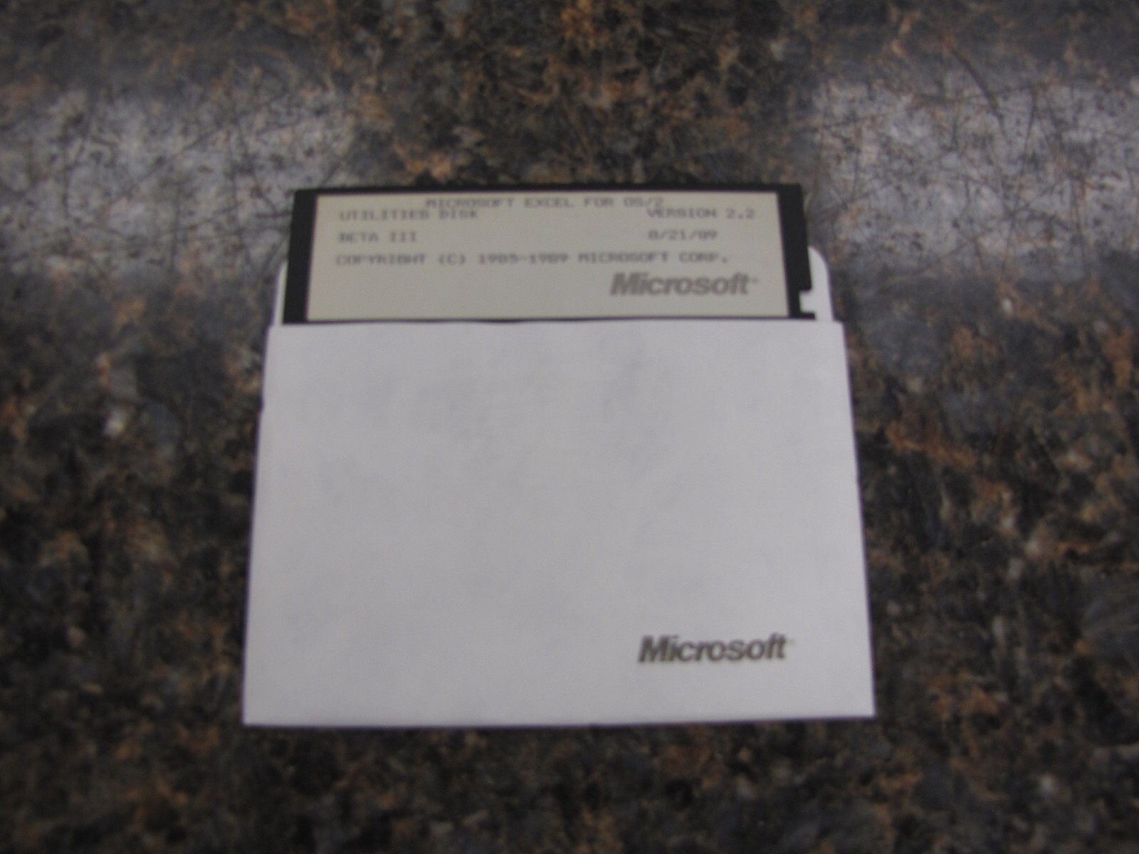 1989 Microsoft Excel for OS/2 Utilities Floppy Disk Version 2.2 Beta III