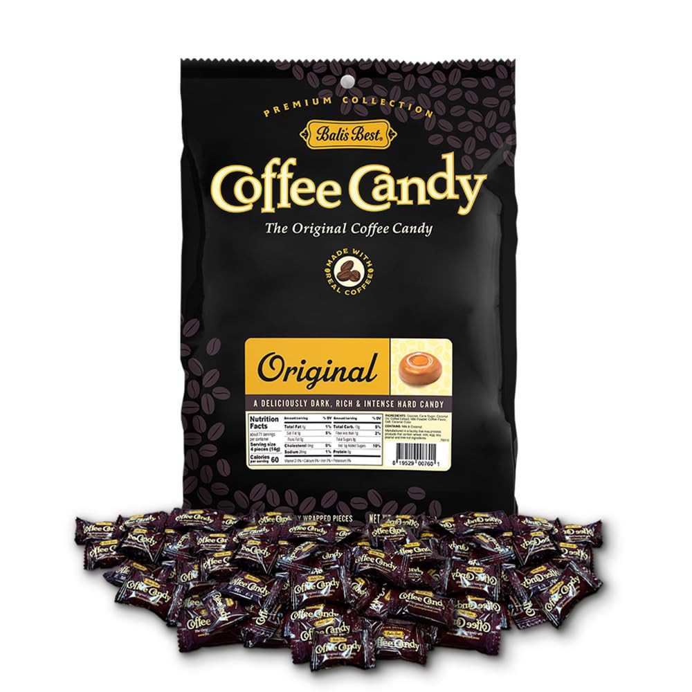 Coffee Candy, 2.2 Pound Bag, Individually Wrapped Hard Candy, Made with Real Sum