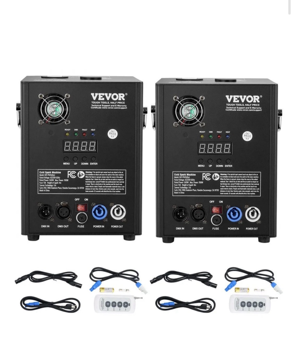 Vevor Cold Spark Firework Machine 500W 6.6FT - 13FT Quantity 2
