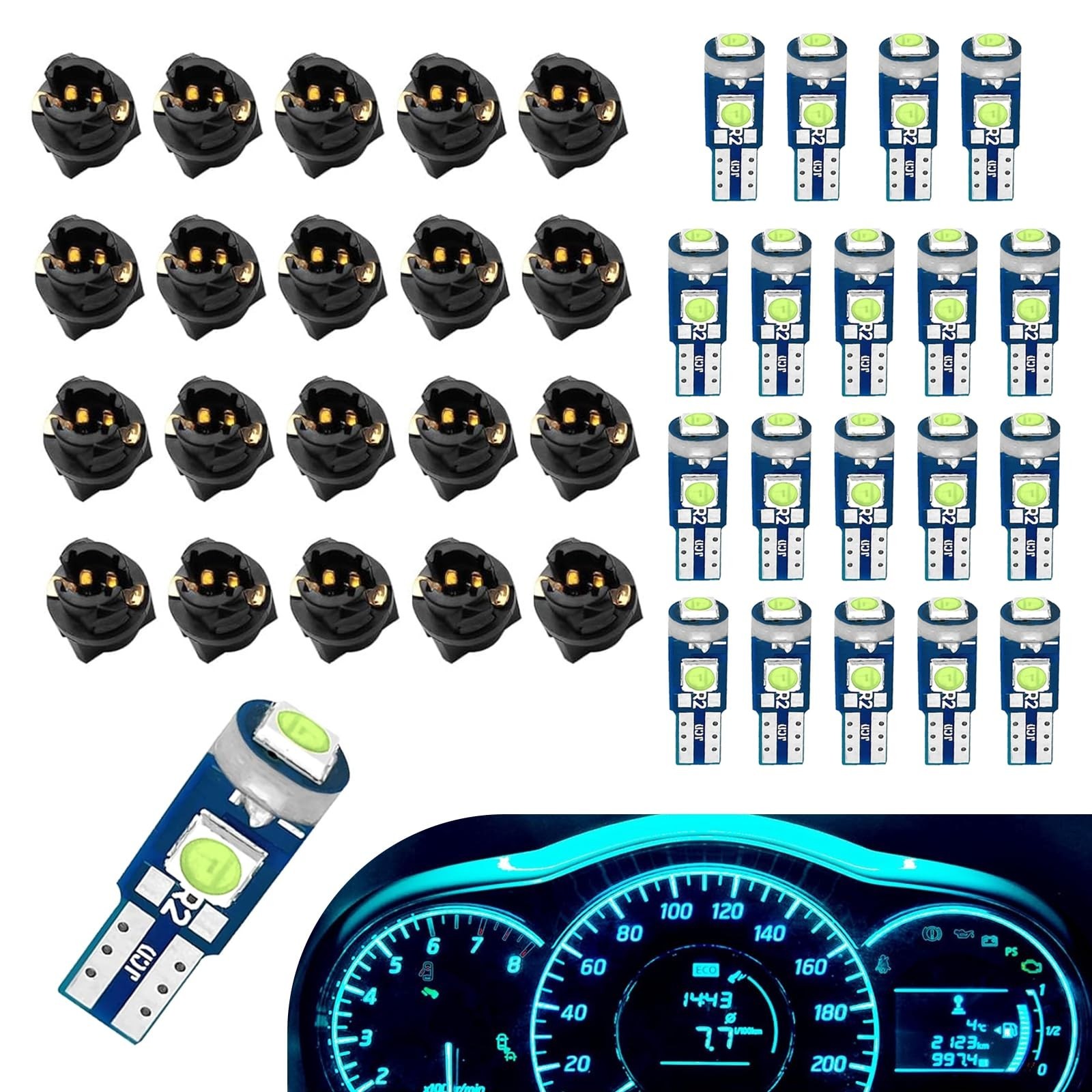 Led Bulb Dash Lights, Super Bright Instrument Cluster Bulbs Kits, T5 LED Bulb...