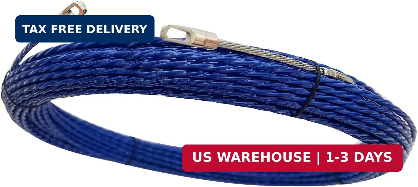 30M Wire Puller Cable Pulling Rod Fish Cable Fastener Wire Puller Blue