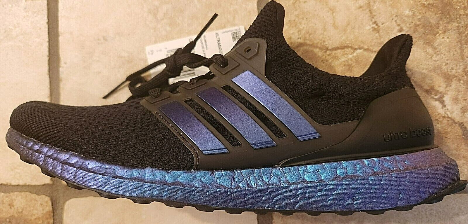 Adidas UltraBoost 5.0 DNA Black Iridescent Metallic Blue Red Running Shoes Mens