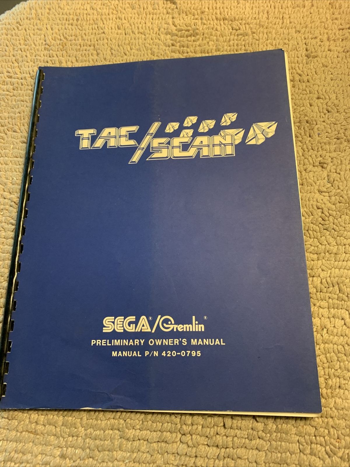 tac scan  Sega ORIGINAL   owners manual ARCADE Video GAME
