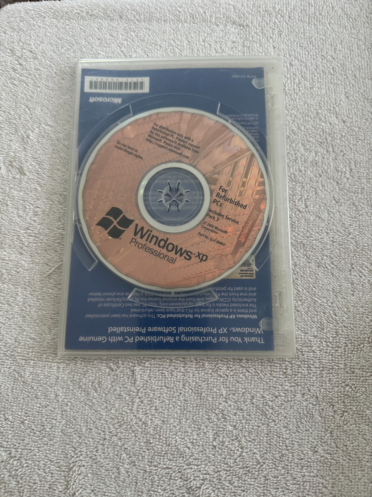 Windows XP Professional - Includes SP3 - For Refurbished PCs * No Product Key *