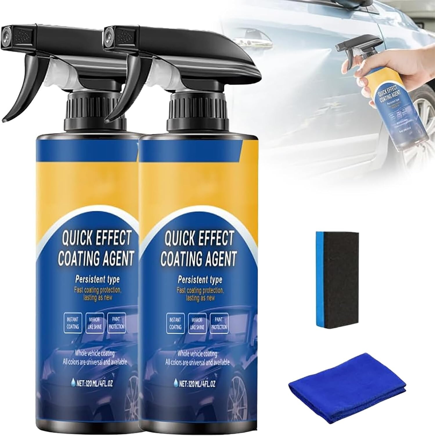 Car Coating Spray,Quick Effect Coating Agent,Car Scratch Wax Polish Spray 120ML