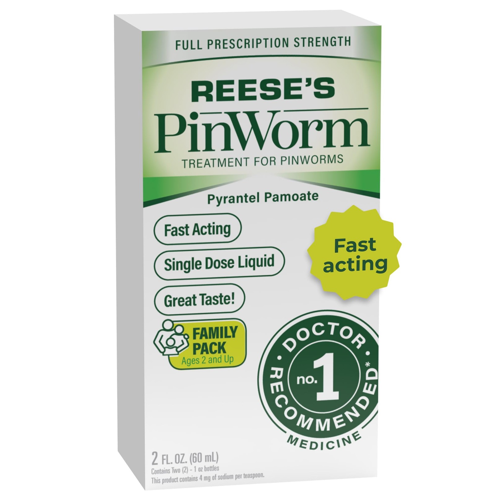 Pinworm Medicine Liquid for Family - Prescription Strength Pyrantel Pamoate 2
