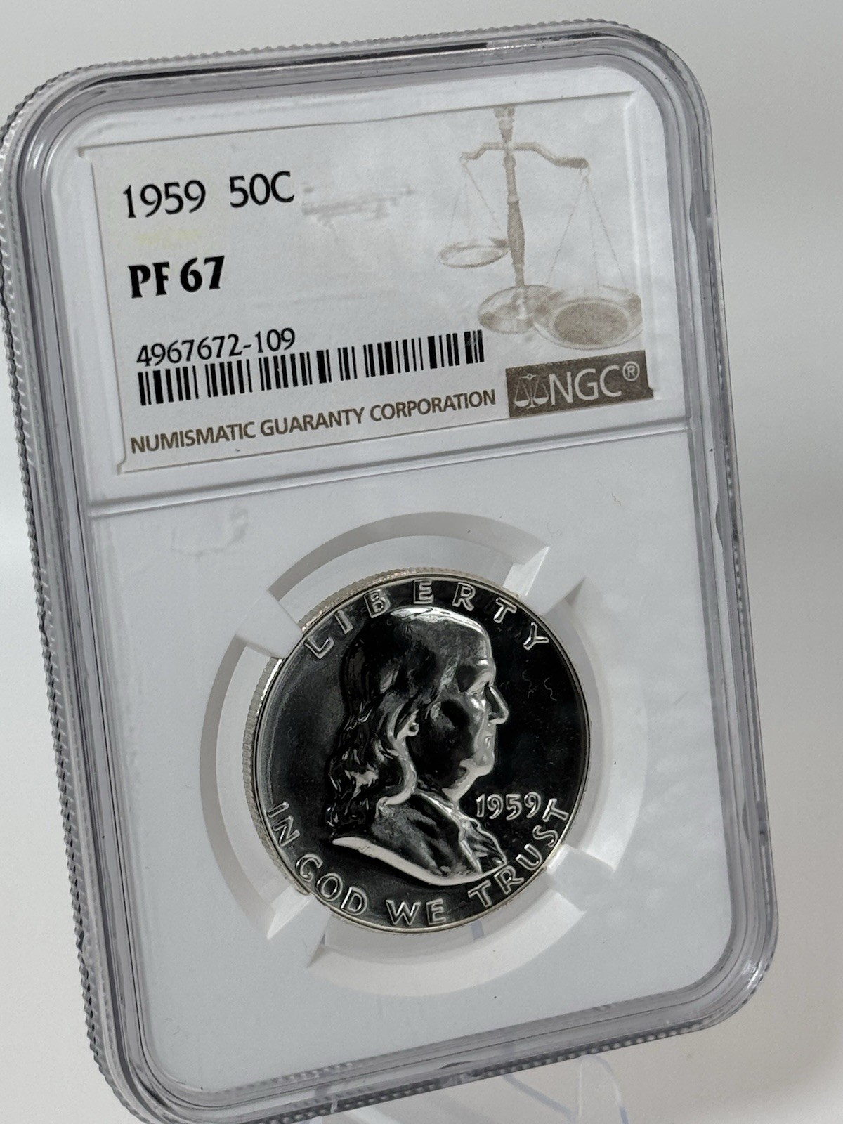 Franklin Silver Half Dollar 1959 Philadelphia Mint NGC PF 67 #37