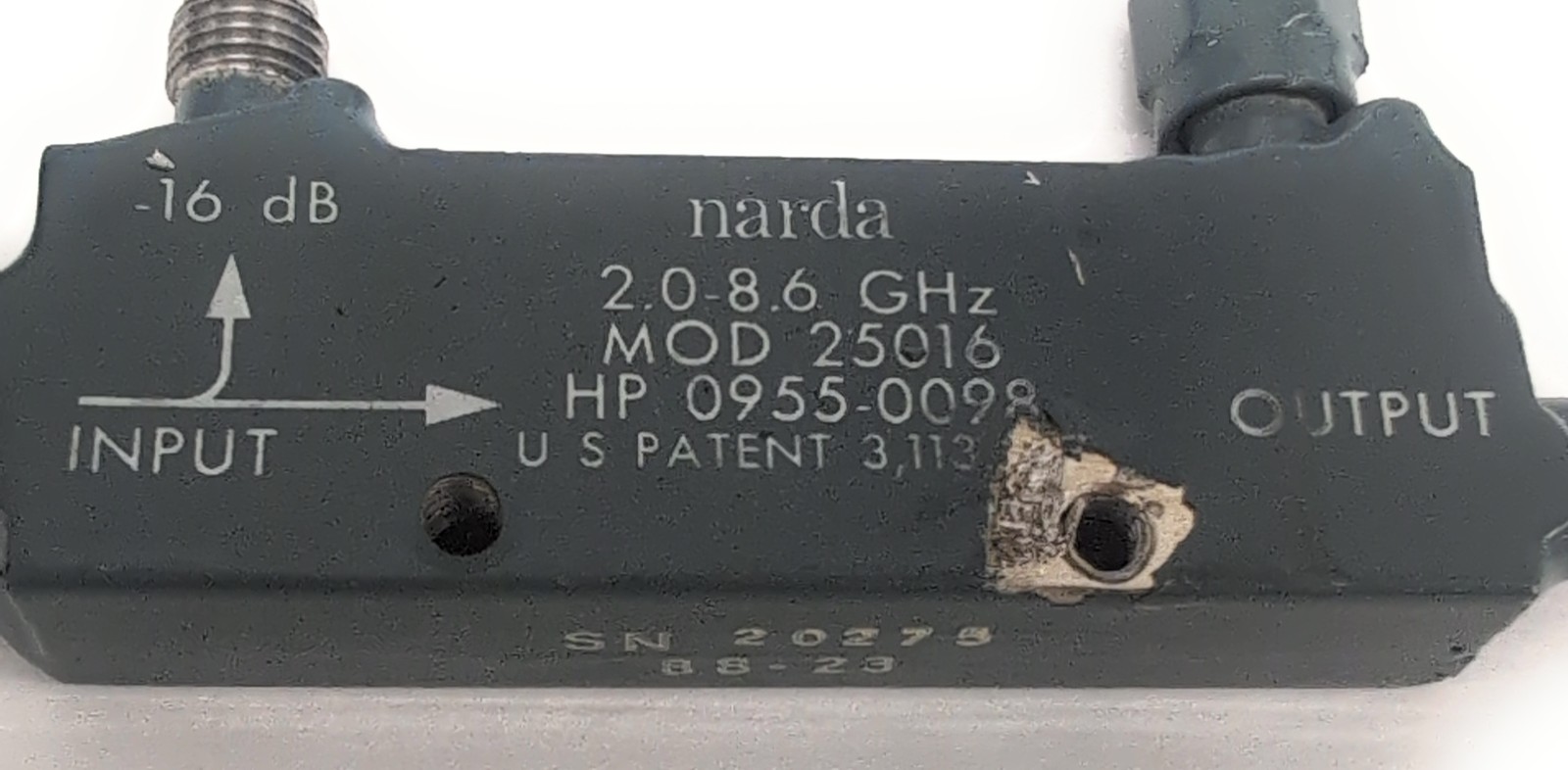Lot of 2 Narda 25016 2 to 8.6 GHz,16 dB, SMA, Directional Coupler HP 0955-0098