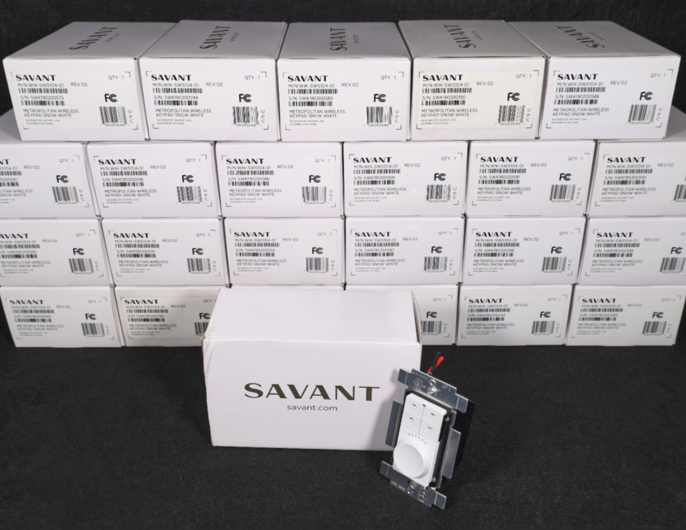 (Lot of 24) Savant Metropolitan Wireless Keypad Dimmer Snow White WIK-SWS104-01
