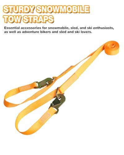 Extra Long Snowmobile Tow Straps, 4400lb Break Strength, 19ft Heavy Duty ATV