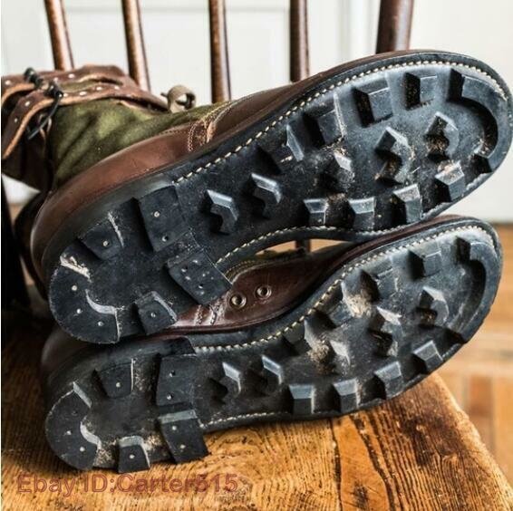 Mens Fashion Two Tone Monk Strap Lace Up Retro Style Combat Boots Shoes Daf