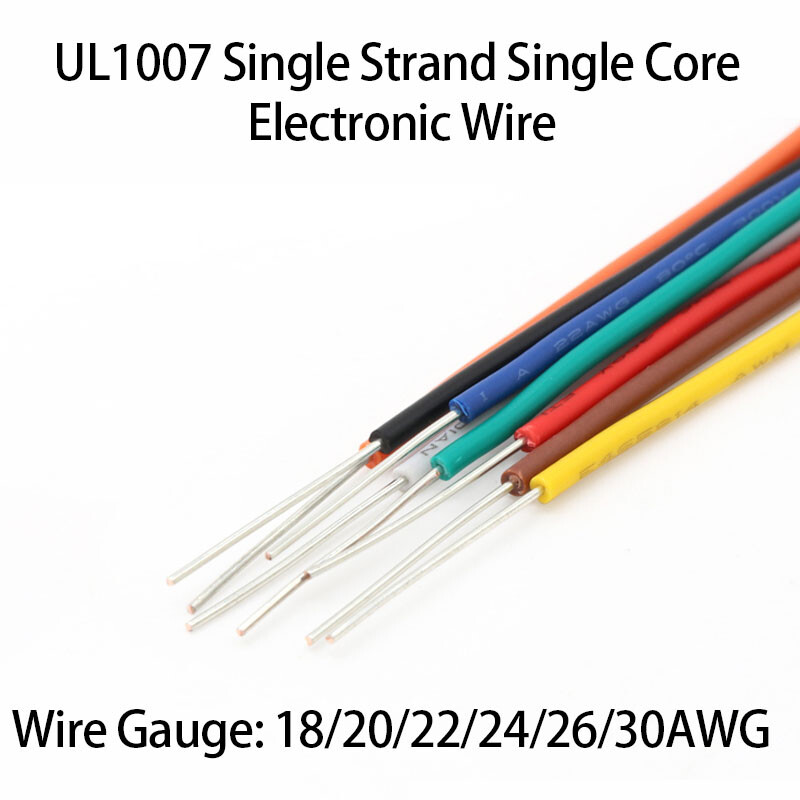 1007 Single Strand Single Core Electronic Wire 18/20/22/24/26/30AWG Multicolour