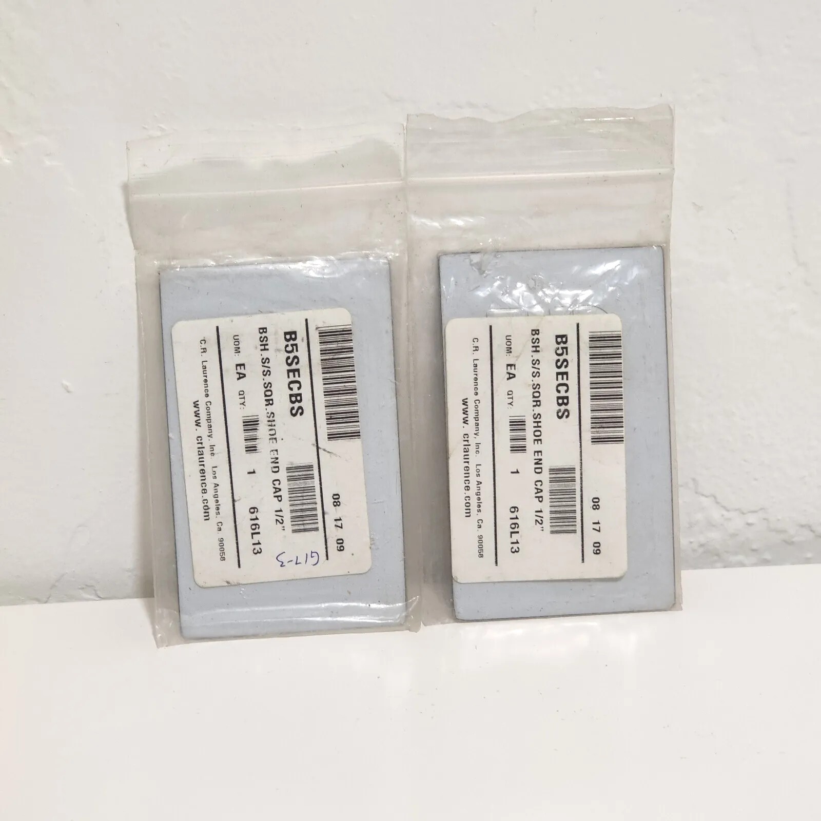 2X CRL B5SECBS Brushed Stainless End Cap B5S Series Standard Square Base Shoe
